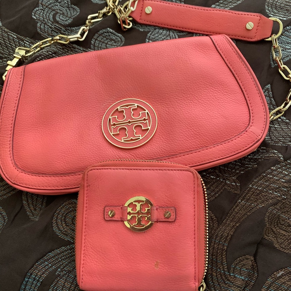 Tory Burch Orange crossbody purse & wallet